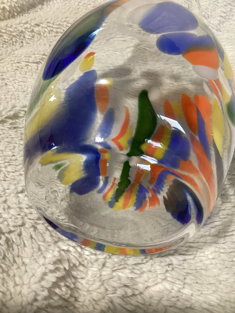 Vintage Hand Blown Art Glass Confetti Cocktail Pitcher w/ Matching Stirrer